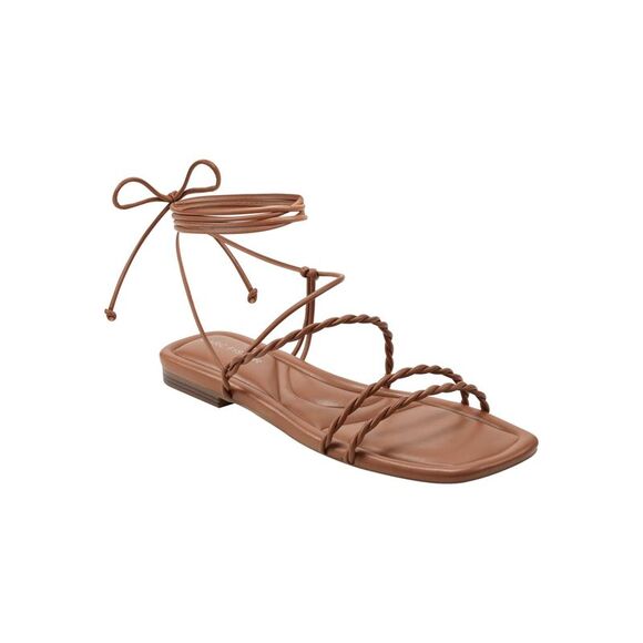MARC FISHER Womens Brown Twist Straps Ankle Wraps Lakita Toe Sandals Shoes 5.5 M - Picture 1 of 2